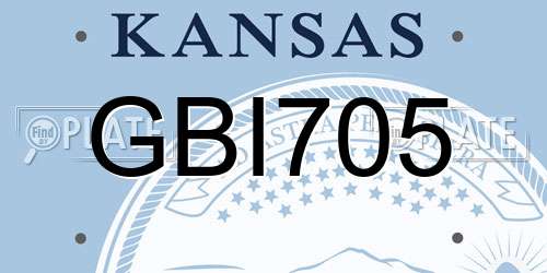 GBI705 Kansas License Plate