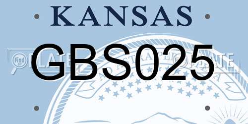 GBS025 Kansas License Plate