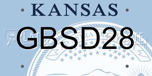 GBSD28 Kansas License Plate