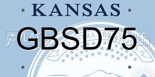 GBSD75 Kansas License Plate