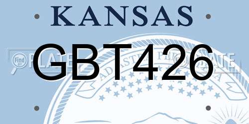 GBT426 Kansas License Plate