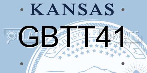 GBTT41 Kansas License Plate