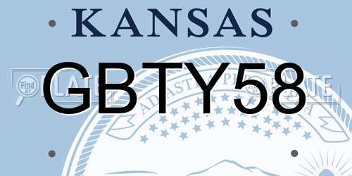 GBTY58 Kansas License Plate