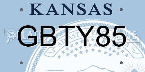 GBTY85 Kansas License Plate