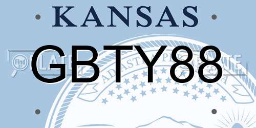 GBTY88 Kansas License Plate