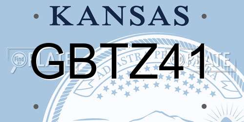 GBTZ41 Kansas License Plate