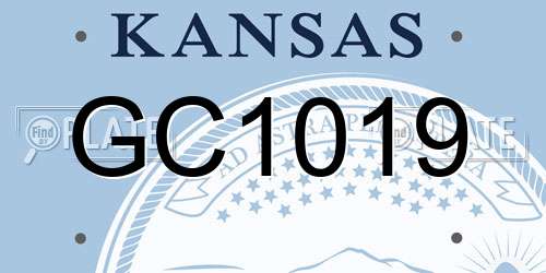 GC1019 Kansas License Plate