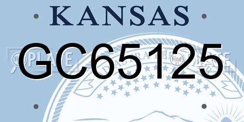 GC65125 Kansas License Plate