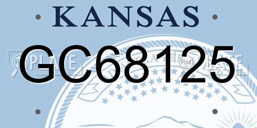 GC68125 Kansas License Plate