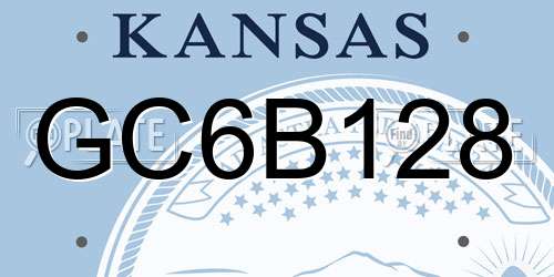 GC6B128 Kansas License Plate