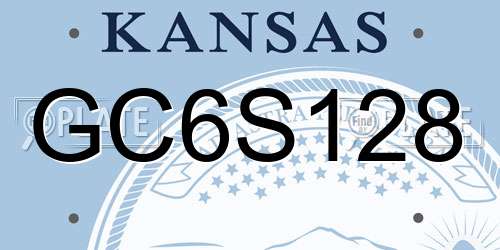 GC6S128 Kansas License Plate