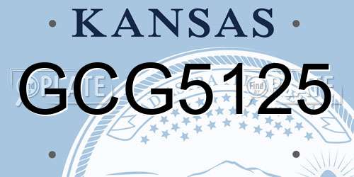 GCG5125 Kansas License Plate