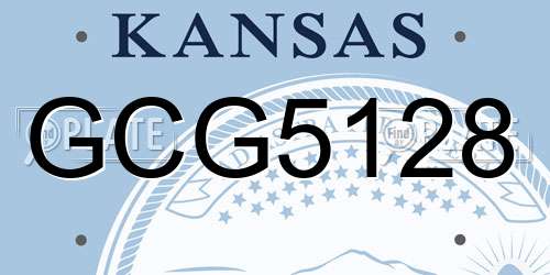 GCG5128 Kansas License Plate