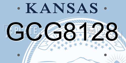 GCG8128 Kansas License Plate