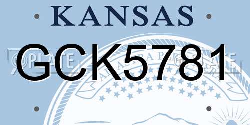 GCK5781 Kansas License Plate