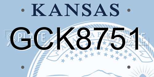 GCK8751 Kansas License Plate