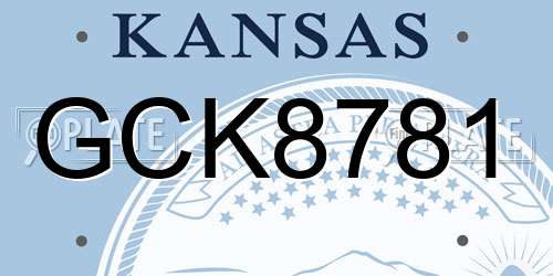 GCK8781 Kansas License Plate
