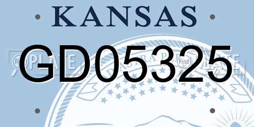 GD05325 Kansas License Plate
