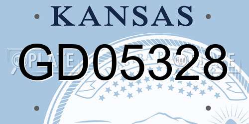 GD05328 Kansas License Plate