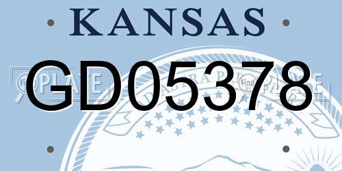 GD05378 Kansas License Plate