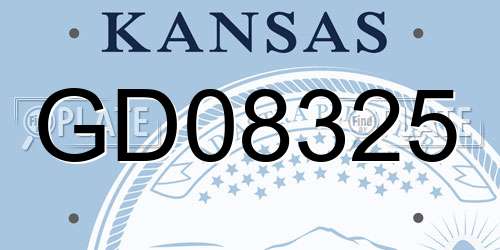 GD08325 Kansas License Plate