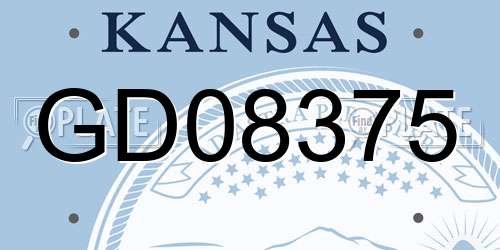 GD08375 Kansas License Plate