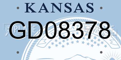 GD08378 Kansas License Plate