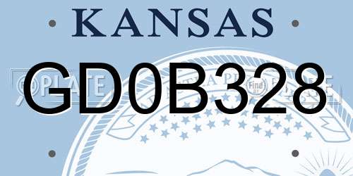 GD0B328 Kansas License Plate