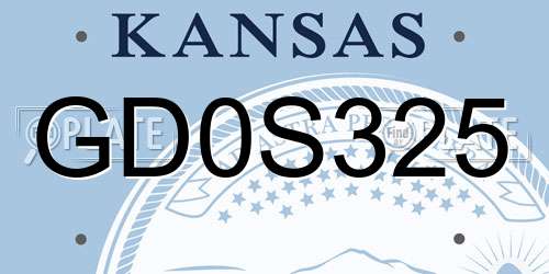 GD0S325 Kansas License Plate