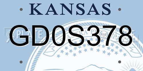 GD0S378 Kansas License Plate