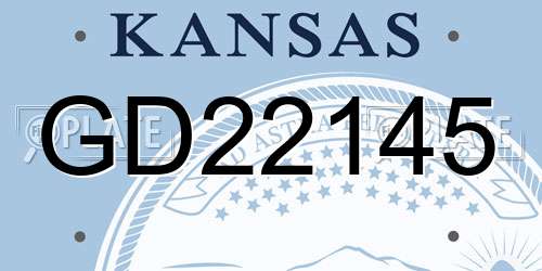 GD22145 Kansas License Plate