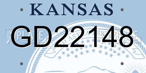 GD22148 Kansas License Plate