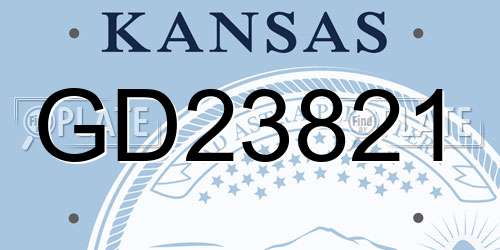 GD23821 Kansas License Plate
