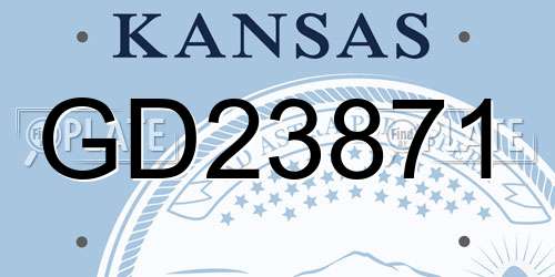 GD23871 Kansas License Plate