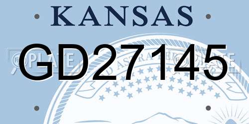 GD27145 Kansas License Plate