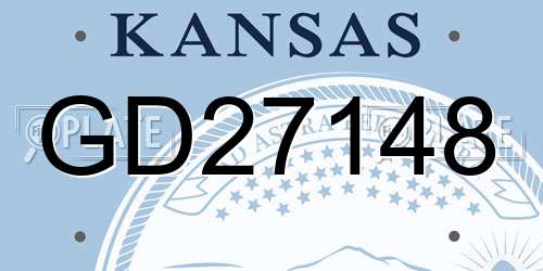 GD27148 Kansas License Plate