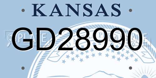 GD28990 Kansas License Plate