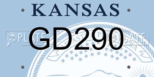 GD290 Kansas License Plate