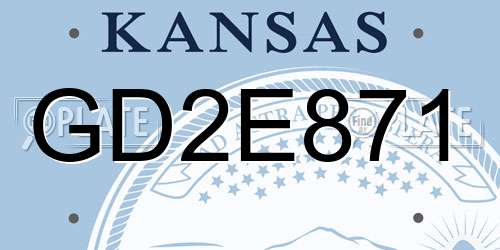 GD2E871 Kansas License Plate