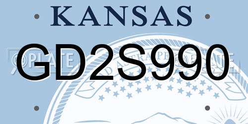 GD2S990 Kansas License Plate