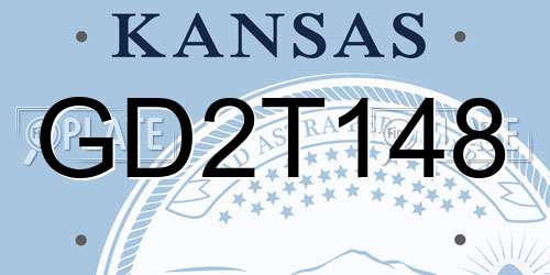 GD2T148 Kansas License Plate