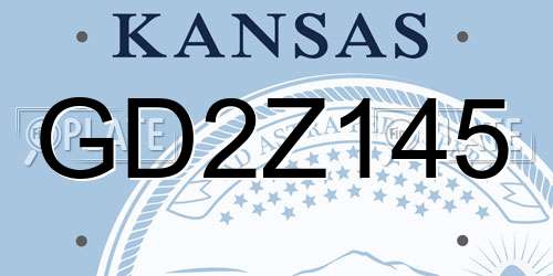 GD2Z145 Kansas License Plate