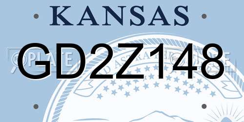 GD2Z148 Kansas License Plate