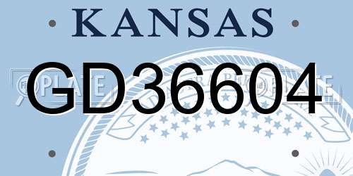 GD36604 Kansas License Plate