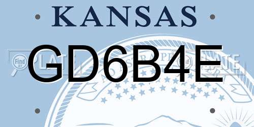 GD6B4E Kansas License Plate