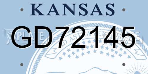 GD72145 Kansas License Plate