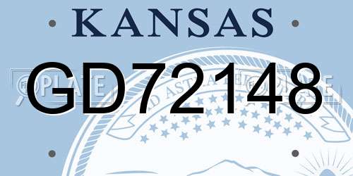 GD72148 Kansas License Plate