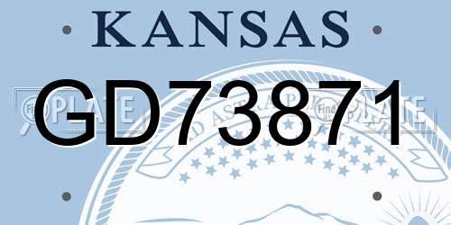 GD73871 Kansas License Plate