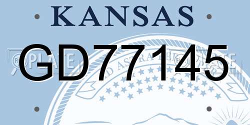 GD77145 Kansas License Plate