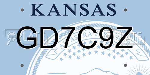 GD7C9Z Kansas License Plate
